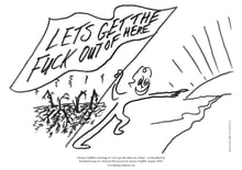 Jeremy Griffith’s drawing of ‘Let’s get the fuck out of here’