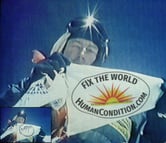 Tim Macartney-Snape, holding our WTM flag on the summit of Mount Everest