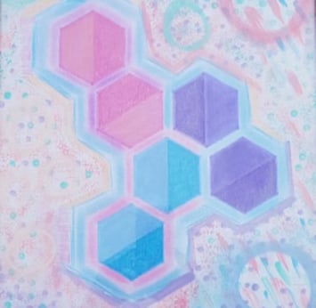 'Hexagon Hive' painting by Amanda Pollard